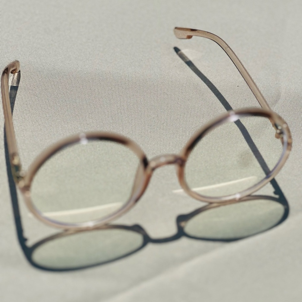 Round Soft Pink Frame Glasses